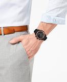 Buy Shop Hugo Boss Grand Prix Chronograph Black Dial Black Leather Strap Watch for Men - 1513550 USA Online
