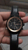 Buy Shop Hugo Boss Grand Prix Chronograph Black Dial Black Leather Strap Watch for Men - 1513550 USA Online