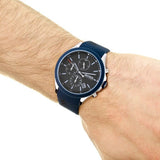 Buy Shop Hugo Boss Grand Prix Chronograph Black Dial Blue Leather Strap Watch for Men - 1513563 USA Online