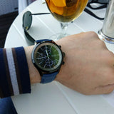 Buy Shop Hugo Boss Grand Prix Chronograph Black Dial Blue Leather Strap Watch for Men - 1513563 USA Online