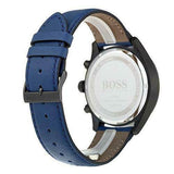 Buy Shop Hugo Boss Grand Prix Chronograph Black Dial Blue Leather Strap Watch for Men - 1513563 USA Online