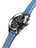 Buy Shop Hugo Boss Grand Prix Chronograph Black Dial Blue Leather Strap Watch for Men - 1513563 USA Online