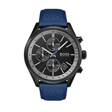 Buy Shop Hugo Boss Grand Prix Chronograph Black Dial Blue Leather Strap Watch for Men - 1513563 USA Online