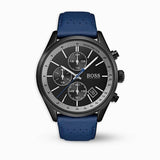 Buy Shop Hugo Boss Grand Prix Chronograph Black Dial Blue Leather Strap Watch for Men - 1513563 USA Online
