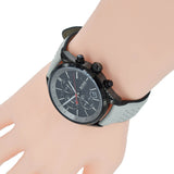 Buy Shop Hugo Boss Grand Prix Chronograph Black Dial Grey Leather Strap Watch for Men - 1513562 USA Online