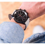 Buy Shop Hugo Boss Grand Prix Chronograph Black Dial Grey Leather Strap Watch for Men - 1513562 USA Online