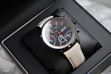 Buy Shop Hugo Boss Grand Prix Chronograph Black Dial Grey Leather Strap Watch for Men - 1513562 USA Online