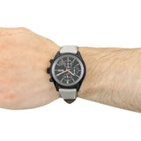 Buy Shop Hugo Boss Grand Prix Chronograph Black Dial Grey Leather Strap Watch for Men - 1513562 USA Online