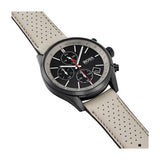 Buy Shop Hugo Boss Grand Prix Chronograph Black Dial Grey Leather Strap Watch for Men - 1513562 USA Online
