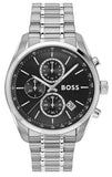 Buy Shop Hugo Boss Grand Prix Chronograph Black Dial Silver Steel Strap Watch for Men - 1514251 USA Online