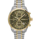 Buy Shop Hugo Boss Grand Prix Chronograph Green Dial Two Tone Steel Strap Watch for Men - 1514227 USA Online