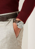 Buy Shop Hugo Boss Grand Prix Grey Dial Brown Leather Strap Watch for Men - 1513476 USA Online