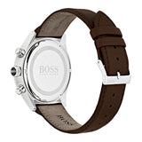Buy Shop Hugo Boss Grand Prix Grey Dial Brown Leather Strap Watch for Men - 1513476 USA Online