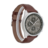 Buy Shop Hugo Boss Grand Prix Grey Dial Brown Leather Strap Watch for Men - 1513476 USA Online