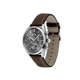 Buy Shop Hugo Boss Grand Prix Grey Dial Brown Leather Strap Watch for Men - 1513476 USA Online