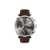 Buy Shop Hugo Boss Grand Prix Grey Dial Brown Leather Strap Watch for Men - 1513476 USA Online
