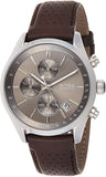 Buy Shop Hugo Boss Grand Prix Grey Dial Brown Leather Strap Watch for Men - 1513476 USA Online