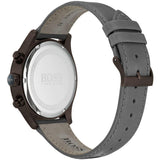 Buy Shop Hugo Boss Grand Prix Silver Dial Grey Leather Strap Watch for Men - 1513603 USA Online