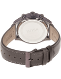 Buy Shop Hugo Boss Grand Prix Silver Dial Grey Leather Strap Watch for Men - 1513603 USA Online