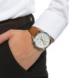 Buy Shop Hugo Boss Grand Prix White Dial Brown Leather Strap Watch for Men - 1513475 USA Online