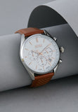 Buy Shop Hugo Boss Grand Prix White Dial Brown Leather Strap Watch for Men - 1513475 USA Online