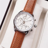 Buy Shop Hugo Boss Grand Prix White Dial Brown Leather Strap Watch for Men - 1513475 USA Online