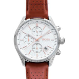 Buy Shop Hugo Boss Grand Prix White Dial Brown Leather Strap Watch for Men - 1513475 USA Online