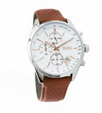 Buy Shop Hugo Boss Grand Prix White Dial Brown Leather Strap Watch for Men - 1513475 USA Online