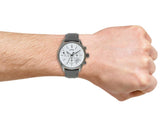 Buy Shop Hugo Boss Grand Prix White Dial Grey Leather Strap Watch for Men - 1513633 USA Online