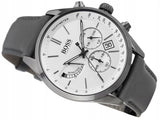 Buy Shop Hugo Boss Grand Prix White Dial Grey Leather Strap Watch for Men - 1513633 USA Online