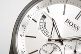 Buy Shop Hugo Boss Grand Prix White Dial Grey Leather Strap Watch for Men - 1513633 USA Online