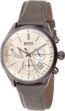 Buy Shop Hugo Boss Grand Prix White Dial Grey Leather Strap Watch for Men - 1513633 USA Online