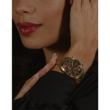 Buy Shop Hugo Boss Grand Tour Chronograph Brown Dial Gold Steel Strap Watch for Women - 1502770 USA Online