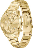 Buy Shop Hugo Boss Grand Tour Chronograph Gold Dial Gold Steel Strap Watch for Women - 1502768 USA Online