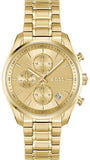 Buy Shop Hugo Boss Grand Tour Chronograph Gold Dial Gold Steel Strap Watch for Women - 1502768 USA Online