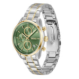 Buy Shop Hugo Boss Grand Tour Chronograph Green Dial Two Tone Steel Strap Watch for Women - 1502766 USA Online