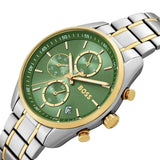 Buy Shop Hugo Boss Grand Tour Chronograph Green Dial Two Tone Steel Strap Watch for Women - 1502766 USA Online
