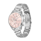 Buy Shop Hugo Boss Grand Tour Chronograph Pink Mother of Pearl Dial Silver Steel Strap Watch for Women - 1502765 USA Online