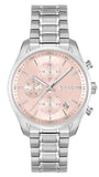 Buy Shop Hugo Boss Grand Tour Chronograph Pink Mother of Pearl Dial Silver Steel Strap Watch for Women - 1502765 USA Online