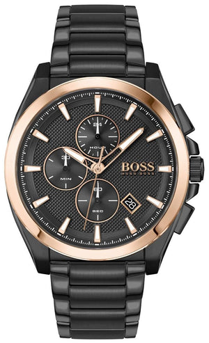 Buy Shop Hugo Boss Grandmaster Black Dial Black Steel Strap Watch for Men - 1513885 USA Online