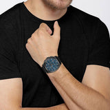 Buy Shop Hugo Boss Grandmaster Blue Dial Black Leather Strap Watch for Men - 1513883 USA Online
