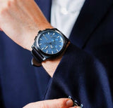 Buy Shop Hugo Boss Grandmaster Blue Dial Black Leather Strap Watch for Men - 1513883 USA Online