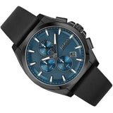 Buy Shop Hugo Boss Grandmaster Blue Dial Black Leather Strap Watch for Men - 1513883 USA Online