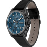 Buy Shop Hugo Boss Grandmaster Blue Dial Black Leather Strap Watch for Men - 1513883 USA Online
