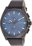 Buy Shop Hugo Boss Grandmaster Blue Dial Black Leather Strap Watch for Men - 1513883 USA Online
