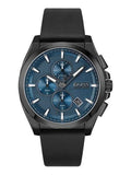 Buy Shop Hugo Boss Grandmaster Blue Dial Black Leather Strap Watch for Men - 1513883 USA Online