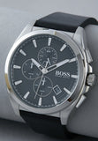 Buy Shop Hugo Boss Grandmaster Chronograph Black Dial Black Leather Strap Watch for Men - 1513881 USA Online