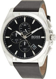 Buy Shop Hugo Boss Grandmaster Chronograph Black Dial Black Leather Strap Watch for Men - 1513881 USA Online