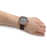 Buy Shop Hugo Boss Grandmaster Grey Dial Brown Leather Strap Watch for Men - 1513882 USA Online
