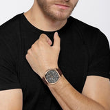 Buy Shop Hugo Boss Grandmaster Grey Dial Brown Leather Strap Watch for Men - 1513882 USA Online